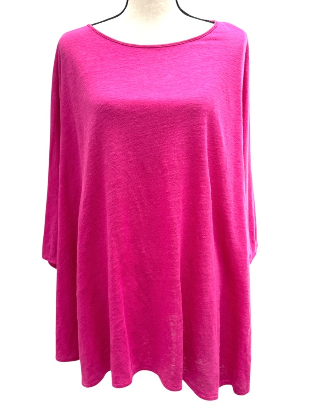 CALYPSO ST BARTH BRIGHT PINK LINEN OVERSIZED PONCHO